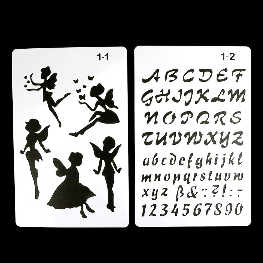 12 DIY Malerei Vorlage Hohl Graphics Home Wand Malerei Dekoration Sammelalbum Album Tagebuch Zeichnung Präge Schablonen