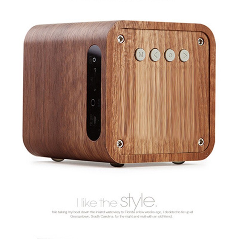 Wooden Wireless Bluetooth 4.0 Speaker Loudspeakers full range Stereo Bass Surround Subwoofer TF FM 1800mah Desktop wood speaker: Peach wood