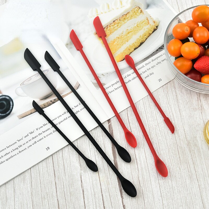 1/3 Pcs Siliconen Dubbele Kop Kleine Spatel Mini Brood Jam Spatel Drink Mixer Keuken Bakken Zuigmond Gereedschappen Bakvormen Accessoires