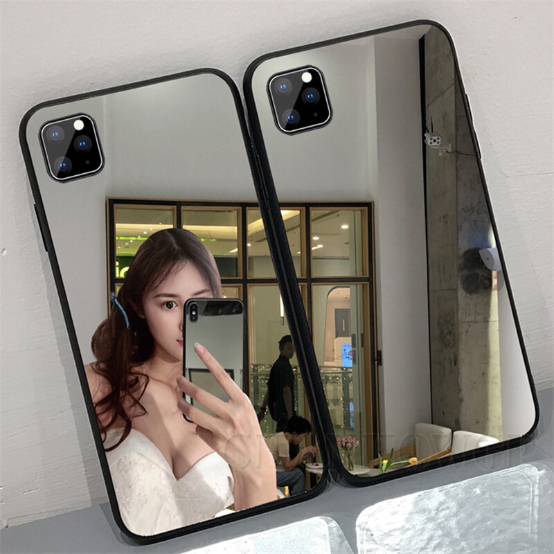 Luxury Silicone Mirror Case For iPhone XR XS 11 Pro Max X Soft TPU Cover For iPhone 6 6s 7 8 plus + Protector Bumper Shell