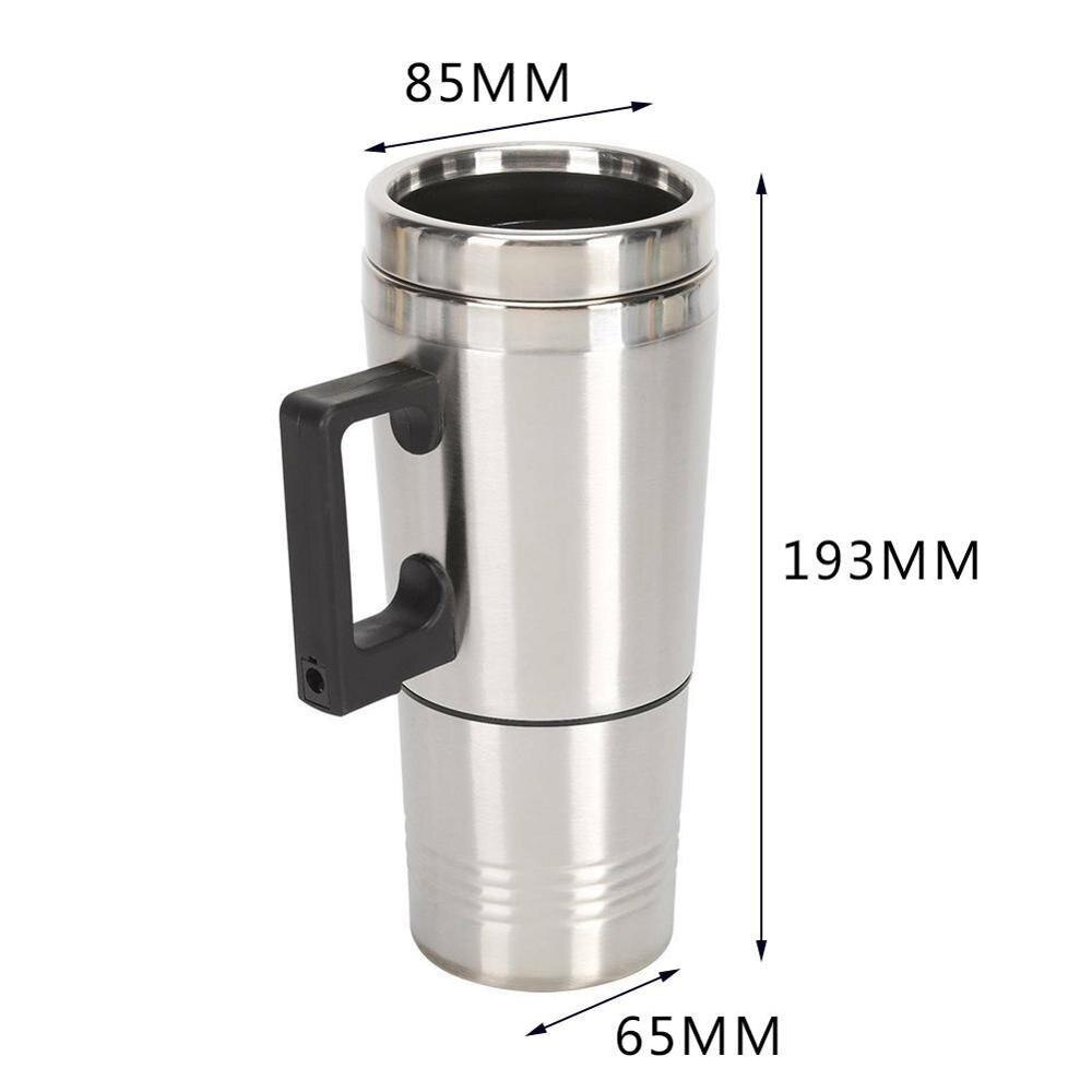 Travel 12V Car Thermos Thermal Heating Mug Cups Plug Auto 12V Adapters Steel Stainless 500ml Mug Heated W8D5
