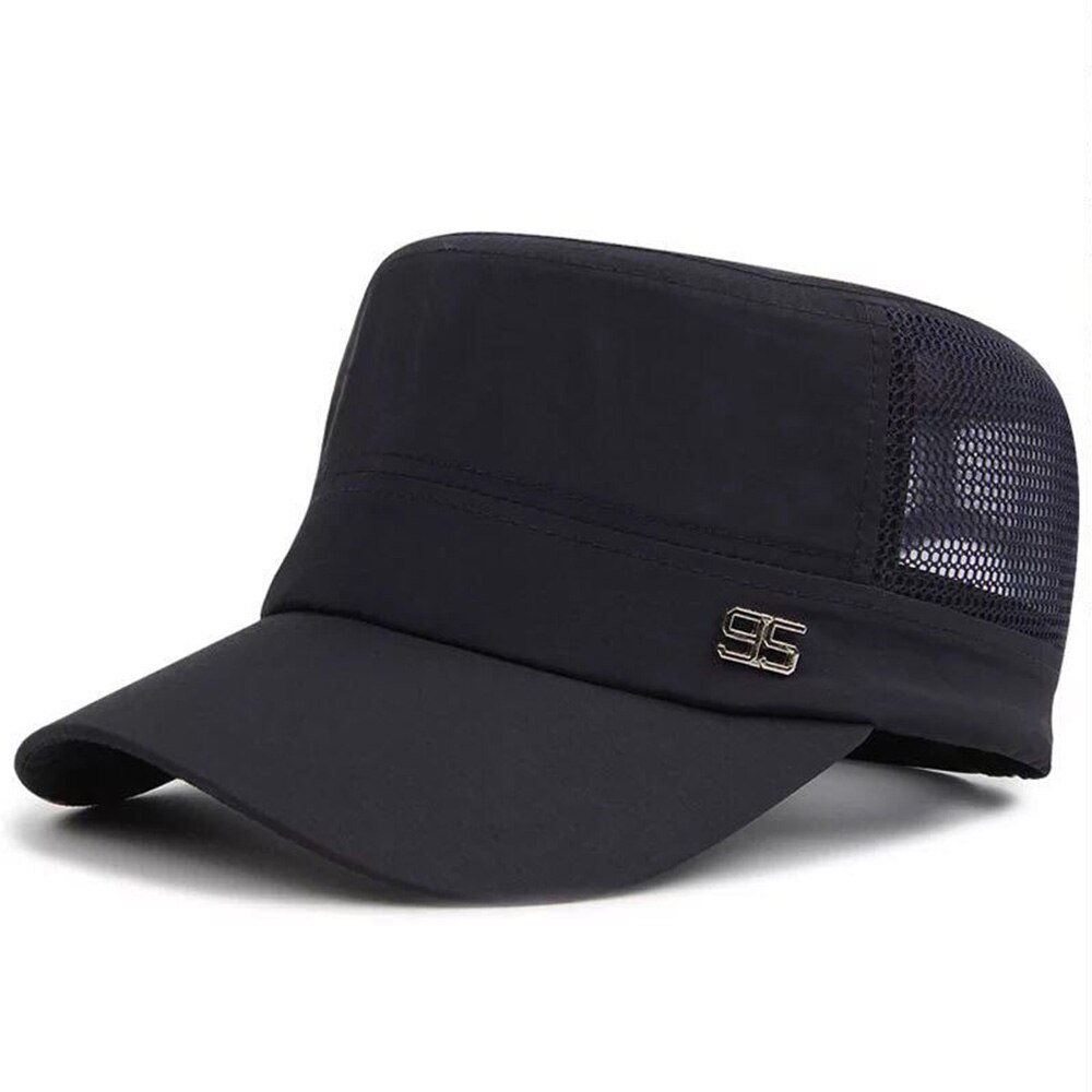 Zomer unisex heren baseballpetten dames ademend mesh snapback petten heren trucker petten: Marineblauw