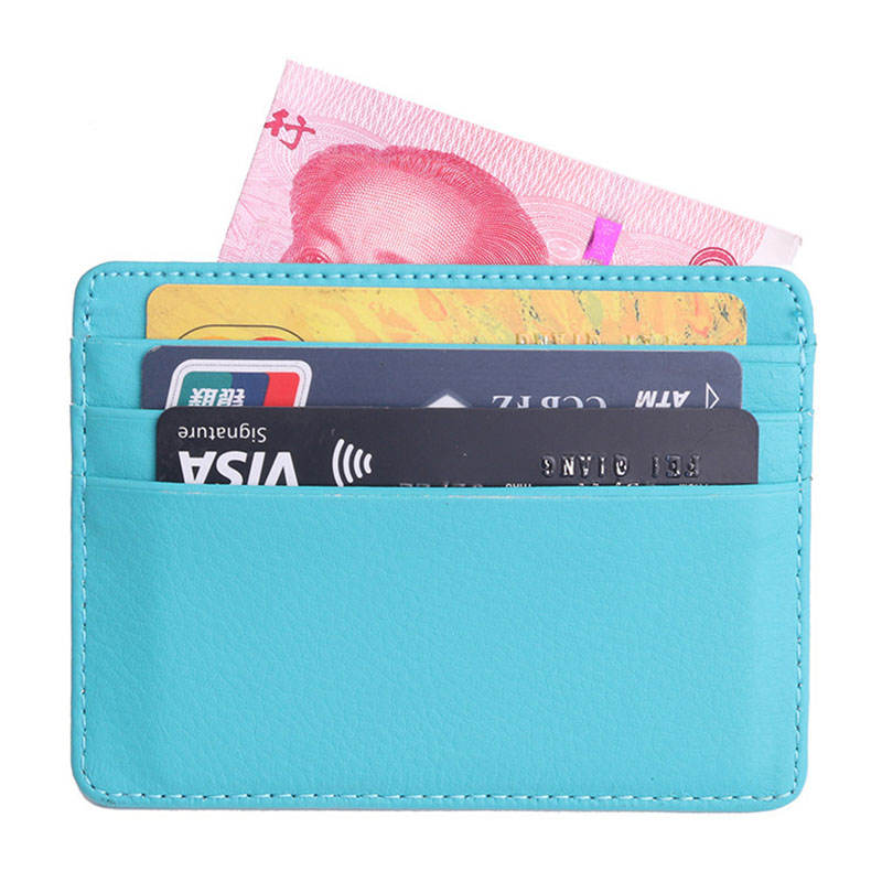 KUDIAN BEAR Leather Slim Men Credit Card Holder Brand Card Organizer Male Wallets Purses Tarjetero Hombre BIH062 PM49: Blue