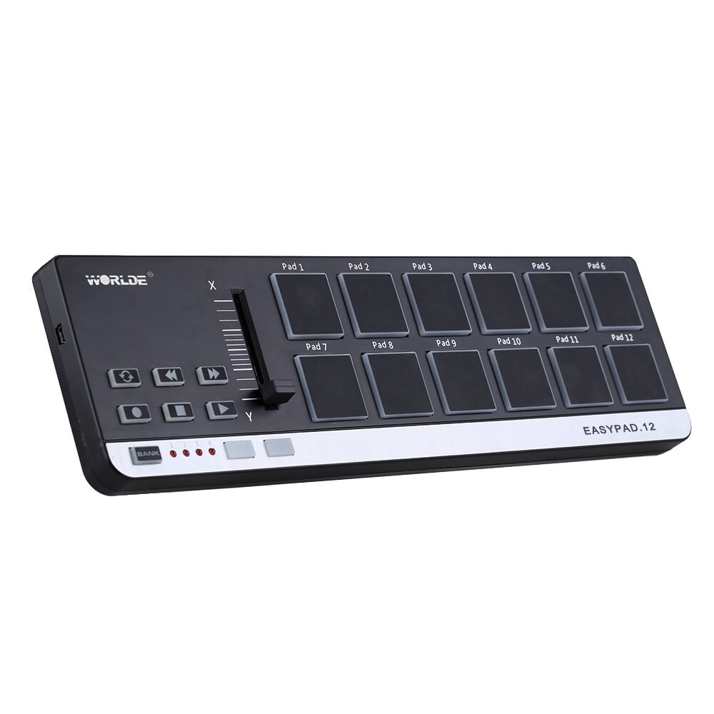 Worlde midi controller easypad .12 bärbar mini usb 12 trumplatta midi keyboard piano keyboard синтезатор midi клавиатура