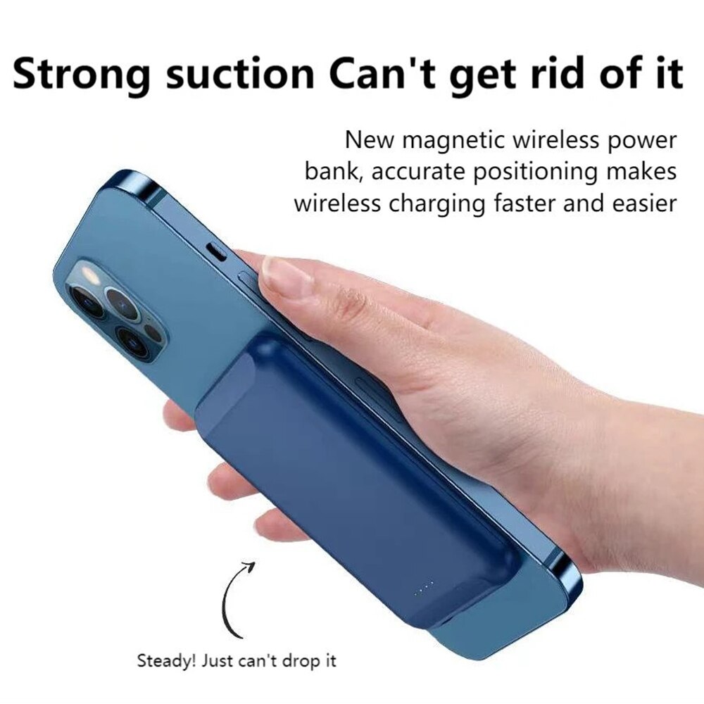 Draagbare Dunne Slim Wireless Powerbank Magnetische Externe Extra Batterij Voor Apple 12 Iphone Magsafe Charger Mini Power Bank