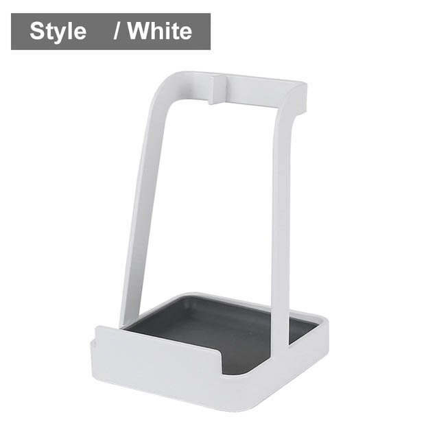 In Stock Kitchen Pot Cover Rack Kitchen Utensil Stand Pot Lid Shelf Cooking Storage Spoon Spatula Ladle Holder Cookbook Stand: white