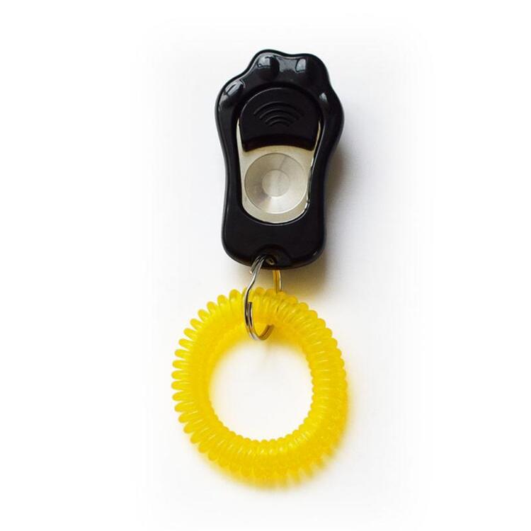 1pc Paw Shape Pet Dog Training Clicker Toys Cat Puppy Button Click Trainer Obedience Aid Wrist ABS 5 colors: Black