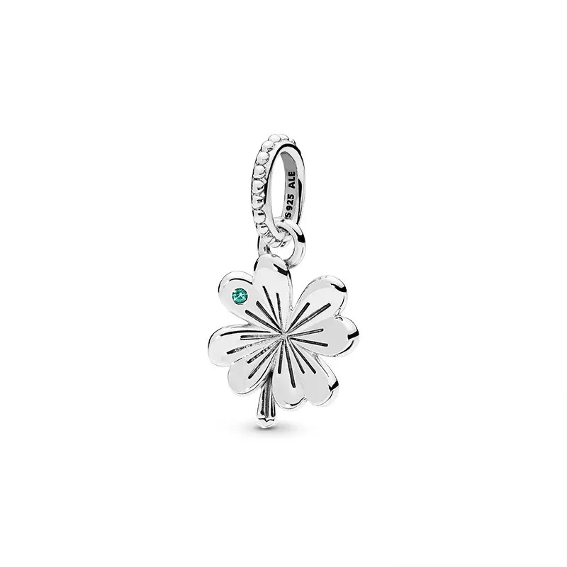 Gepolijst Sunburst Gevederde Clip Clover Dangle Charm Kralen Fit Originele Europese Zilveren 925 Armband DIY Sieraden: Licht Rood