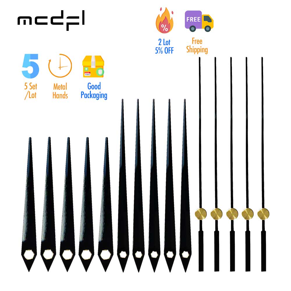 MCDFL Black Metal Clock Hands Wall Modern Home Decorations Living Room Decorative Antiques Watch Faces Deco Mechanism DIY