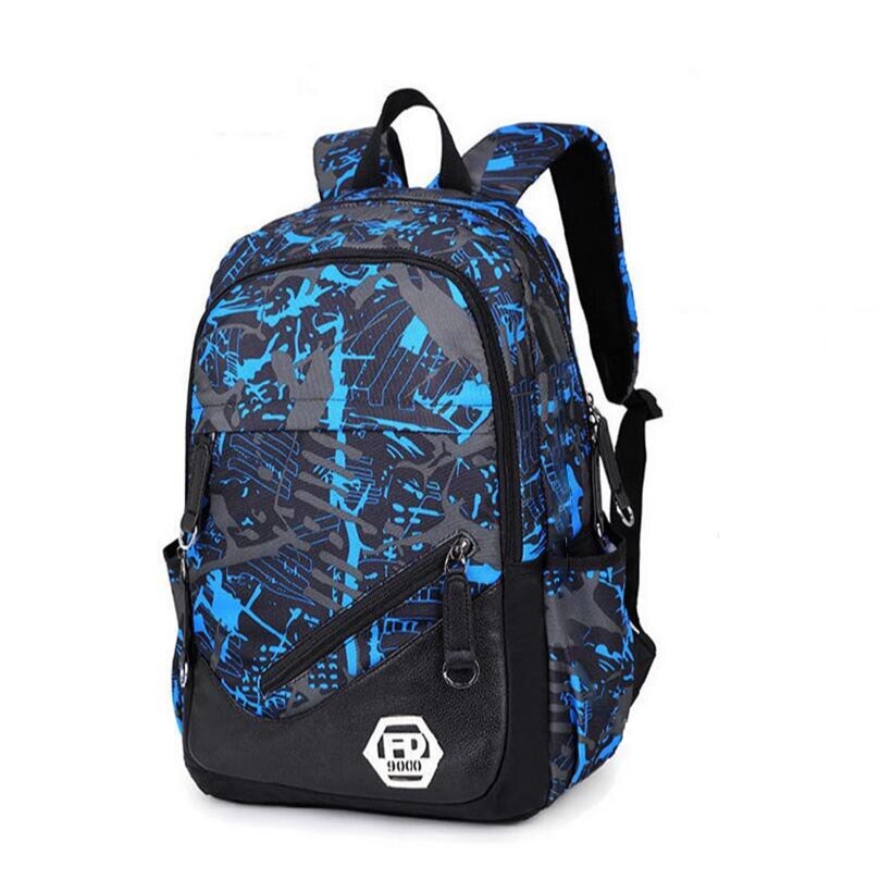 Männer Reise Rucksack Männlichen Laptop Tasche 15,6 zoll Hochschule Schule Taschen Hohe Schule Rucksäcke Für Jungen Mit USB Hafen: Rucksack 1 Stck