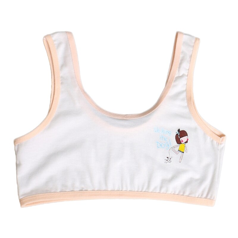 Teenager Baby Girls Lovely Cartoon Print Underwear Training Bra Unpadded Vest