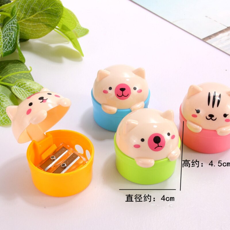 1pcs/lot Cat bear cartoon animal Double orifice Sharpener For Pencil School Office Supplies Stationery