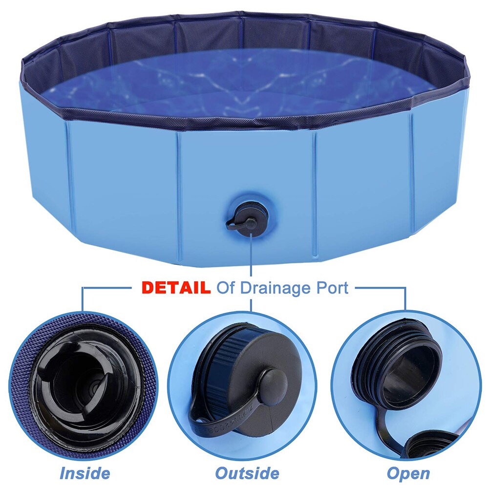 Foldable Pet Swimming Pool PVC Dog Swimming Pool Reusable Pet Outdoor Bathtub Collapsible Washing Bathing Pool for Dogs Kids