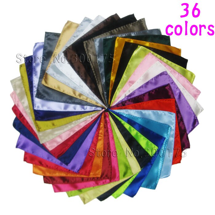 Heren satijnen pochet zakdoek effen kleur bruiloft feest accessoires zakdoek: Default Title