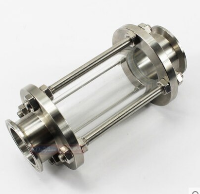 Sanitary fast-fitting sight glass 304sus clamp type glass sight glass flange direct-through quick-connect pipe sight glass