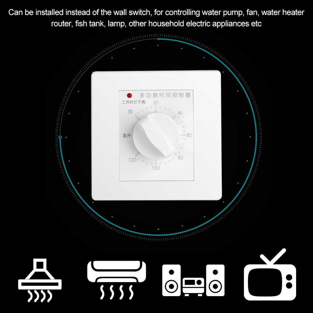 Mechanical Timer Switch AC 220V 20/60/120 Minutes Intelligent Timer Switch Controller Countdown High Power Timing Control Tools