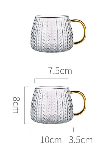 Glass Water Jug Creativity Glass Water Pitcher Cold Water Kettle Tea Pot With Wooden Cover Golden Handle 1500ML Home Use: 2 Cups 450ml