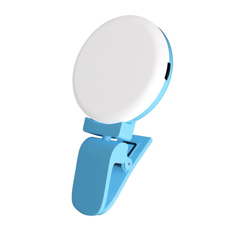 360 ° rotatif Froid 3 Vitesses Gradation lumière de Remplissage De Téléphone Portable 10 Perles de Lampe LAMPE LED POUR SELFIES Photographie Lumière De Clip: blue