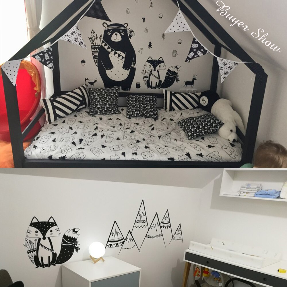 Lovely Fox Animal Wall Sticker Decals for Kids Rooms decoration Wallpaper Baby Room Decor Decal stickers Animals Mural
