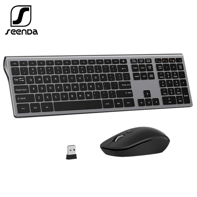 SeenDa 2.4G Wireless Keyboard Mouse Combos for Laptop Desktop Scissors Switch Keyboard Set for Windows Full Size Keyboard
