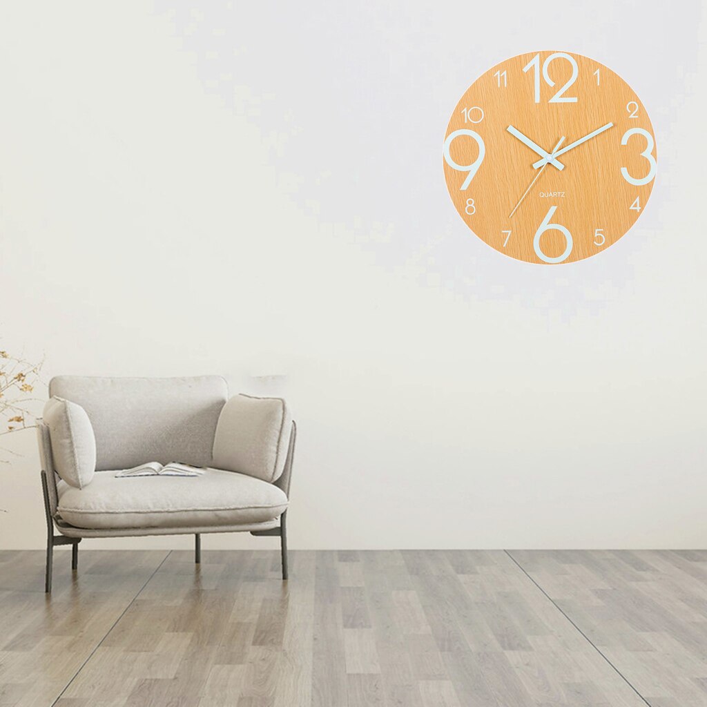 Silent Quartz Decorative Wall Clock Wall Clock - 12 Inch Quartz Battery: Large Numerals 3