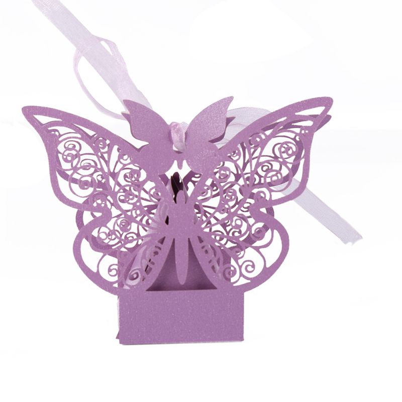 10 Uds cajas de de boda bolsas hueco caja de dulces con mariposa para bautismo cumpleaños primera bautizo y comunión suministros para