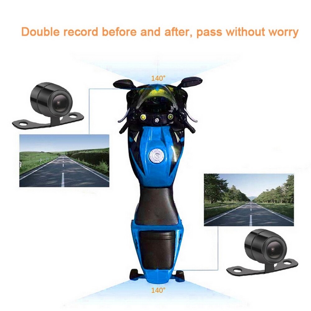 Fuld krop vandtæt motorcykel kameraoptager  p6fl wifi dobbelt 1080p fuld hd motorcykel dvr dash cam sort gps-boks