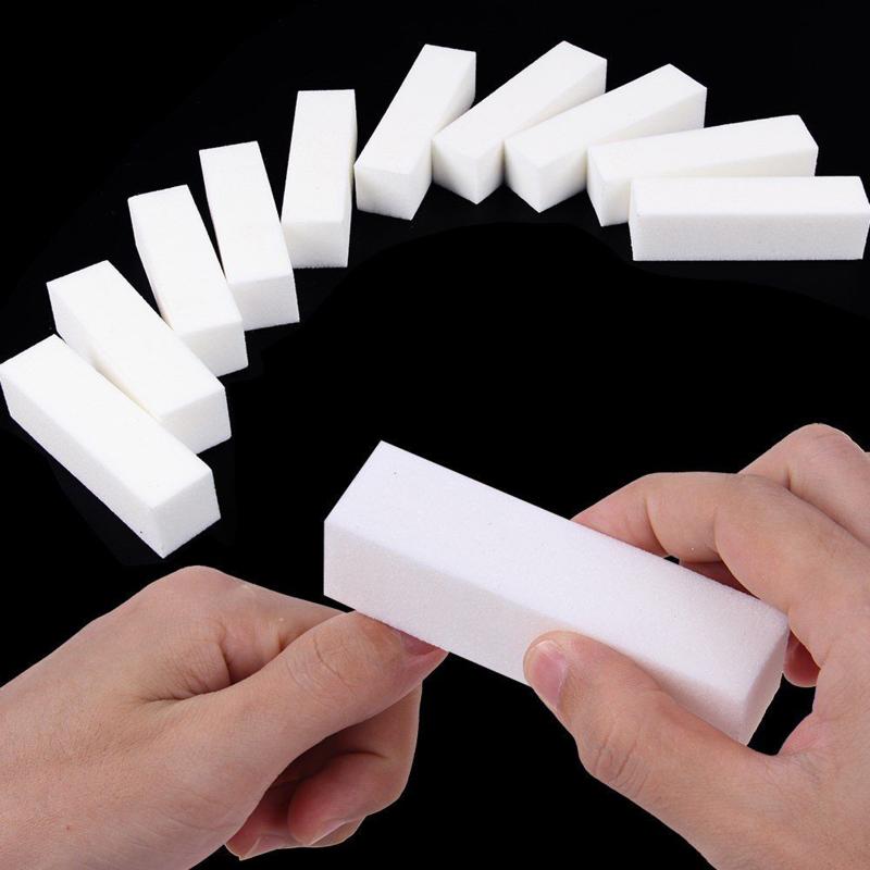 2/5/10PCS Durable Sponge Nail File White Conding Buffer Block Acrylic Block Polish Pedicure Manicure Nail Art Tools