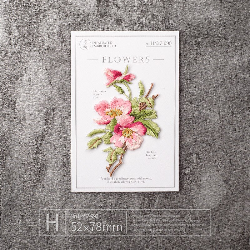 Middelgrote bloemenpatch badge patches geborduurde applicatie naaien strijkapplicatie kleding kledingstuk roos kleding accessoires