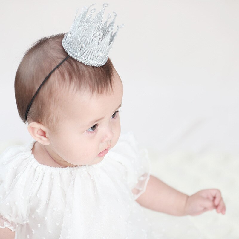 BalleenShiny Baby Crown Hoofdband Pasgeboren Bandeau Mooie Verjaardagsfeestje Haar Decoratie Kids Prinses Foto Prop Kind Haarband