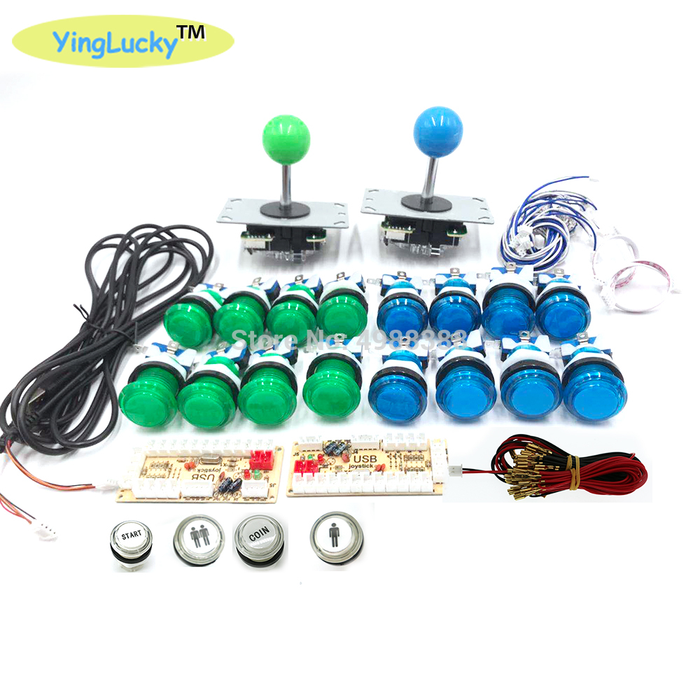 Joystick de atraso zero arcada kit diy led botão + joystick + usb codificador chicote de fios controlador usb para arcade mame jogo arcade