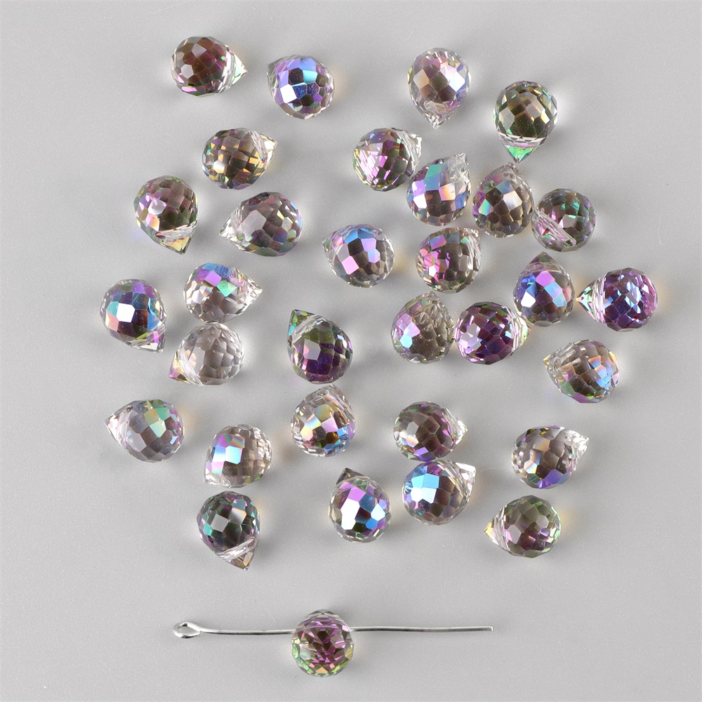 Water Crystal Beads 8x10mm AB Austrian Rhinestone Faceted Loose Spacer Glass Bead For Jewelry Making Handmade Supplies: Silver / other