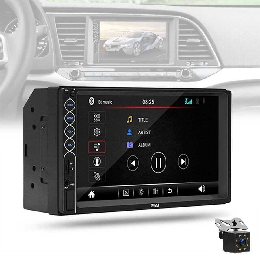 7 "  hd 2 din bil  mp5 multimediaspelare pekskärm auto stereo bluetooth usb tf fm-spelare stöd för apple xr sammankoppling