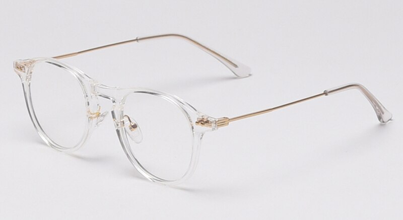 Peekaboo, gafas de filtro azul, mujeres, retro, transparente, gafas de ordenador para hombres, medio metal TR90, estilo coreano,: transparent
