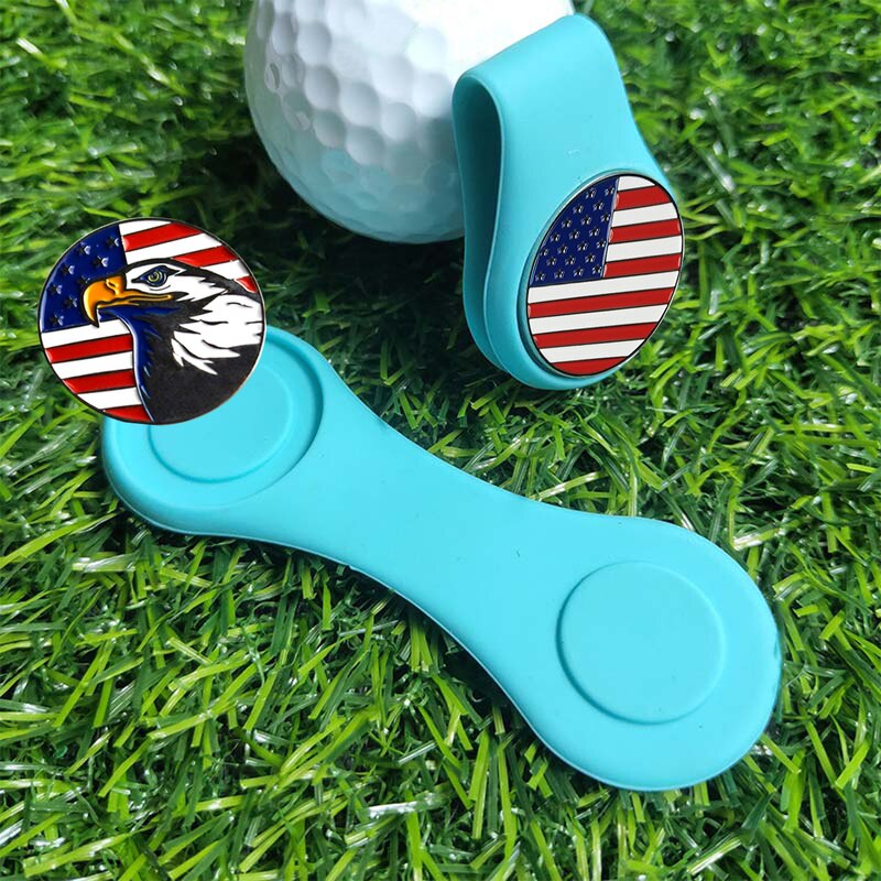 2 st silikon magnetisk golfhatt klämma boll markör hållare fäst på din mössa ficka kant bälte kläder