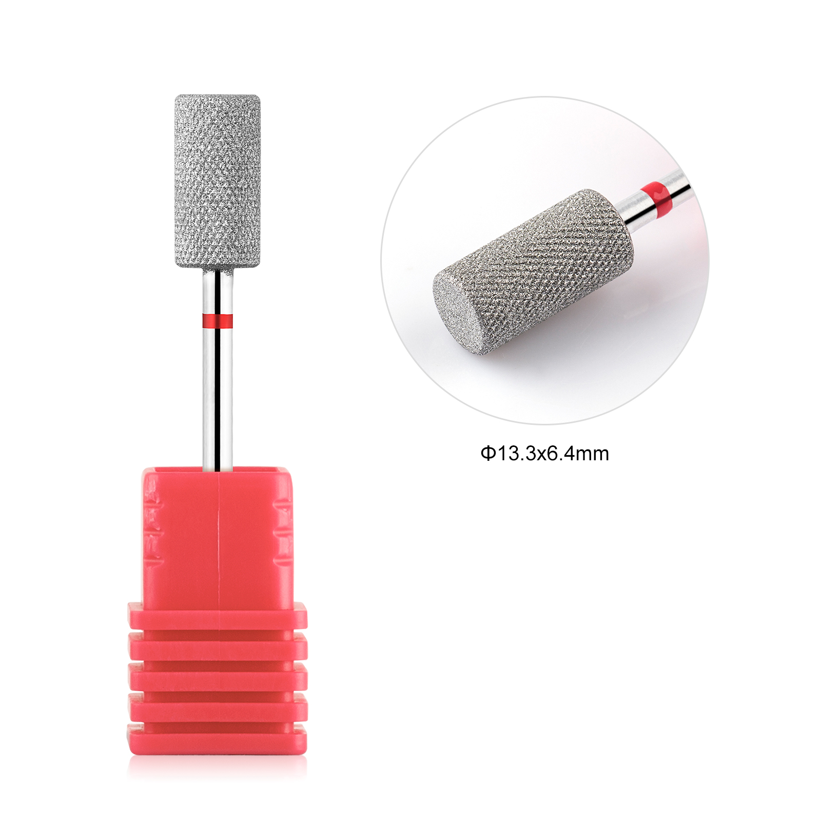 Tp diamantkrydsende tænder cylinder neglebor roterende neglebåndsrensende kværn 3/32 " manicureboremaskinetilbehør: Mørkegrå