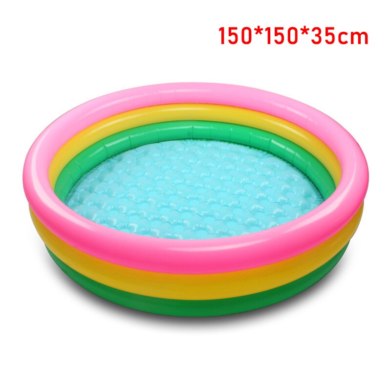 Inflatable Rainbow Swimming Pool Round Thickened Inflatable Swimming Pool for Children Kids Water Playing NOV99: 150x150x35