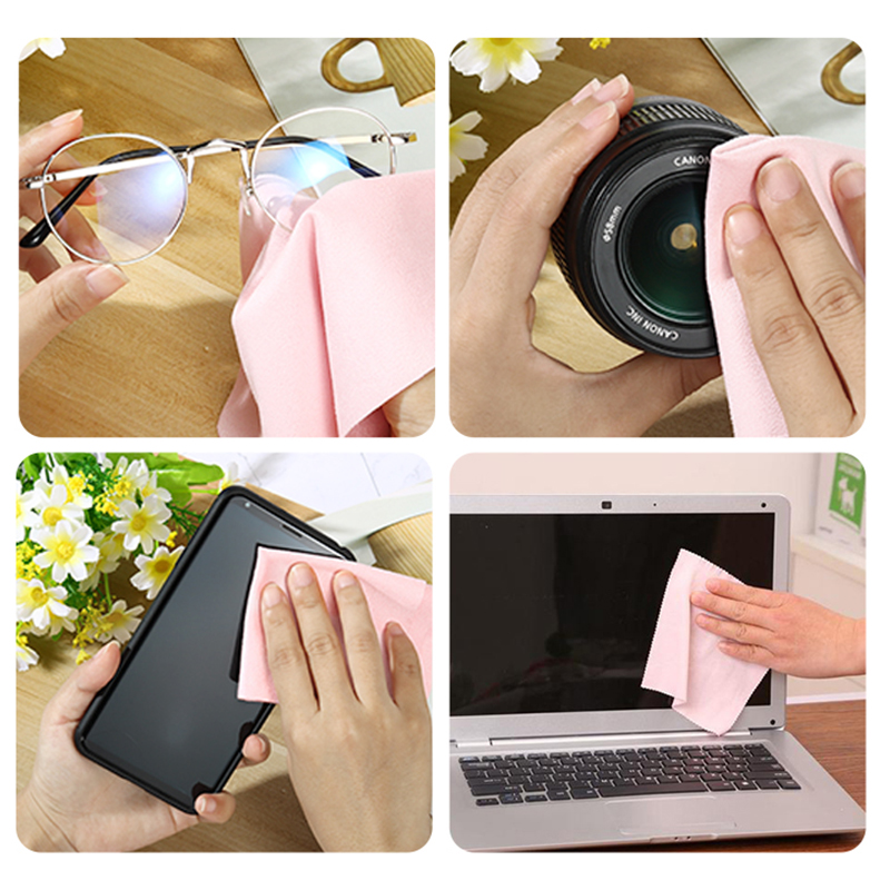 5pcs panno per occhiali in pelle scamosciata schermo del telefono cellulare panno per la pulizia dei gioielli panno per la pulizia degli occhiali panno per la pulizia delle lenti in microfibra