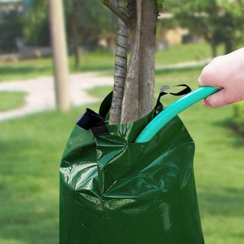 PE Water Drip Bag Tree Watering Bag Slow Release Watering Bag Tree Irrigation Bag With Zipper 20 Gallon For Garden Yard (Green)