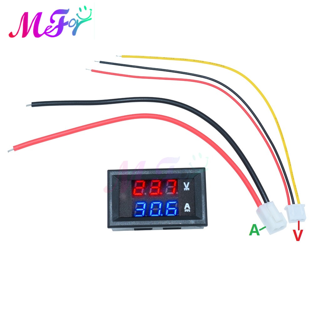 1 para woltomierz DC + 70mv bocznik DC 100V 100A woltomierz amperomierz niebieski + czerwony doprowadziło wzmacniacz podwójny cyfrowy miernik napięcia z 2Szpilka kabel