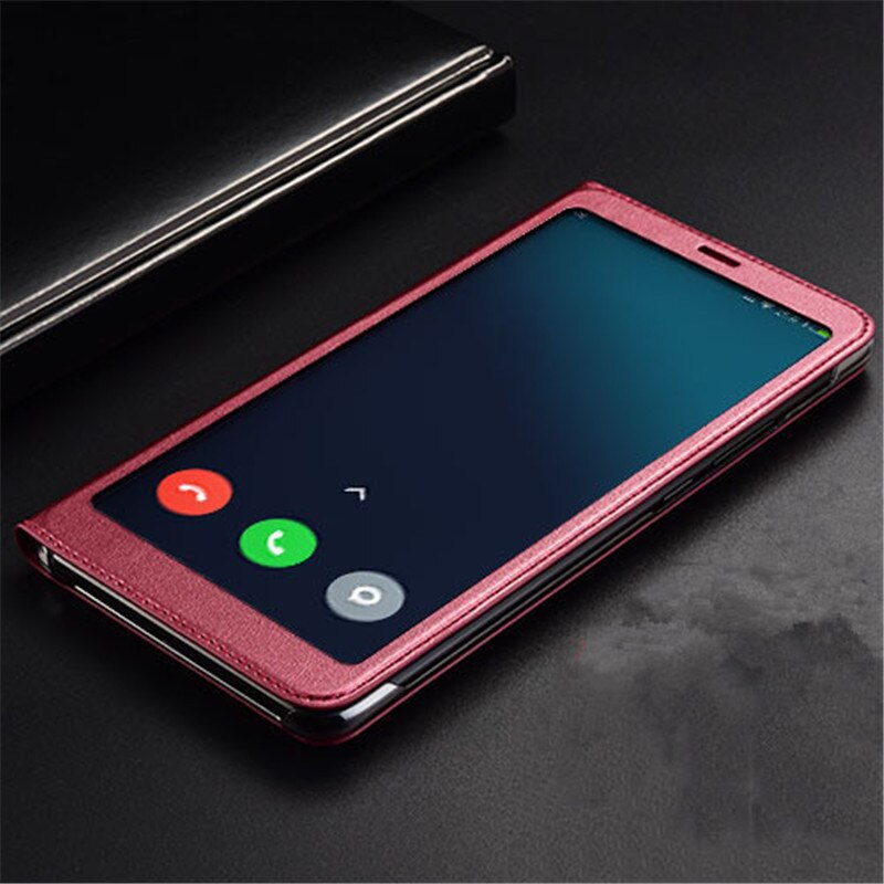 Für Xiao mi mi Max 2 Fall Max 3 Abdeckung Full View Fenster PU Leder Flip Abdeckung Funda Fall für xiao mi mi Max schutzhülle Tasche: for Xiaomi Mi Max 3 / Red