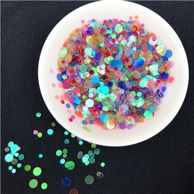 20 G/partij 4000Pcs Transparante Dot Vorm Pailletten Multi Size 2-4Mm Ronde Pailletten Pailetten Nagels, bruiloft Decoratie Confetti: Random Mix