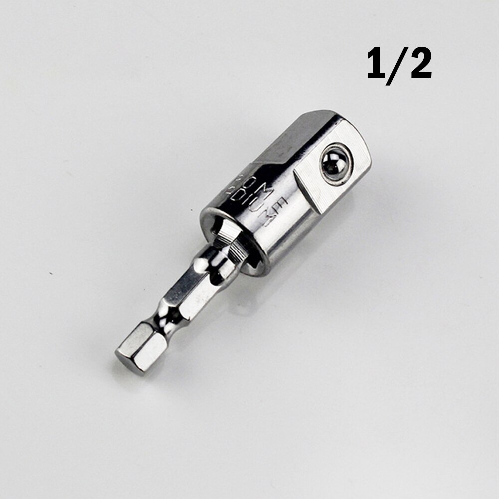 1p elektrische boordoppenadapter voor slagschroevendraaier met zeskantschacht naar vierkante doppenboorbits draaibaar verlengstuk 1/4 " 3/8 " 1/2 ": 0.5 inch