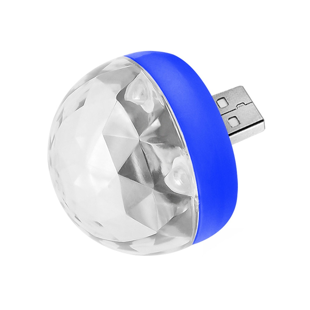Mini usb disco dj ljus led lampa kristall magisk effekt scen boll lampor musik kontroll mobiltelefon usb ljus för hem år: Blå / För huawei