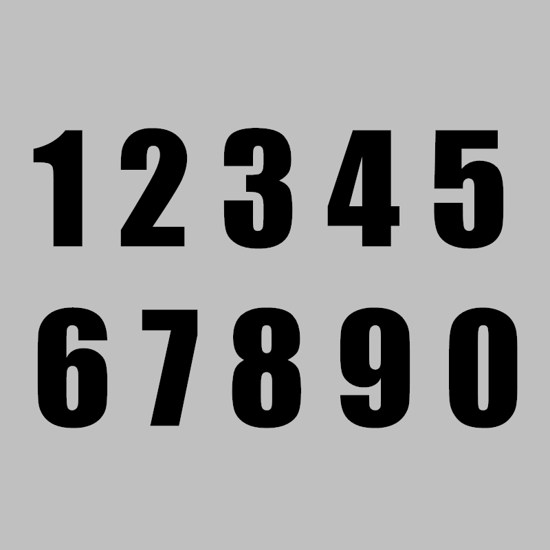 Digitale Patches Voor Kleding Warmteoverdracht Ijzer-On Stickers Diy Patch Telefoonnummer Zwart Wit Applique Kleding Hoogte 4cm