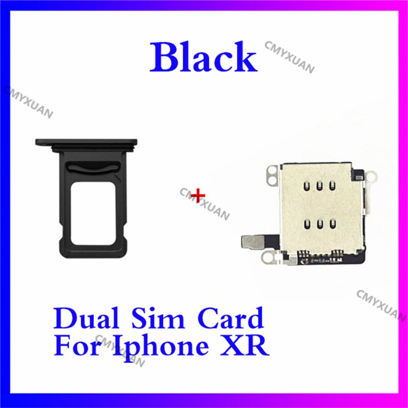 Lector de tarjeta SIM Dual para iPhone XR, cable flexible + bandeja de tarjeta SIM, adaptador de ranura, piezas de repuesto