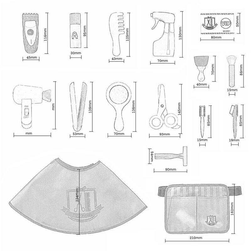 Coolstuffx Pretend Hairdressing Set, With Functioning Pretend Hair Dryer Hairdressers Cape And Tools Packpouch All In A Portable Carry Case No~p73124154