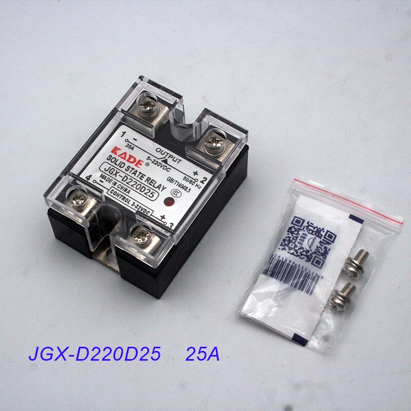 Jgx -10 dd / 25dd / 40dd/50dd dc kontrollert dc ssr enfase fast stat relé med plaststøvdeksel: 25dd