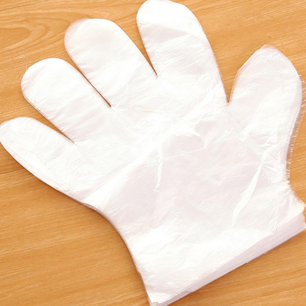 100 stuks transparante plastic wegwerphandschoenen eenmalige barbecuehandschoenen voor huishoudelijk gebruik badkamerhygiënische handschoenen voor koken en schoonmaken: Default Title