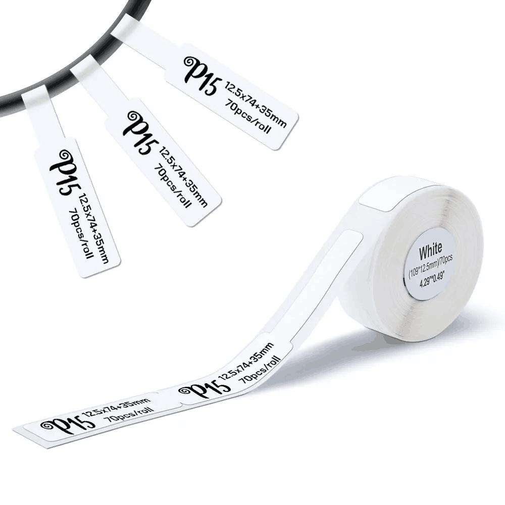 Marklife P15 transparenter Aufkleber, 14 mm x 30 mm, Thermo-Rollenpapier für P15 P12 Etikettiermaschine, wasserfestes selbstklebendes Etikettenband